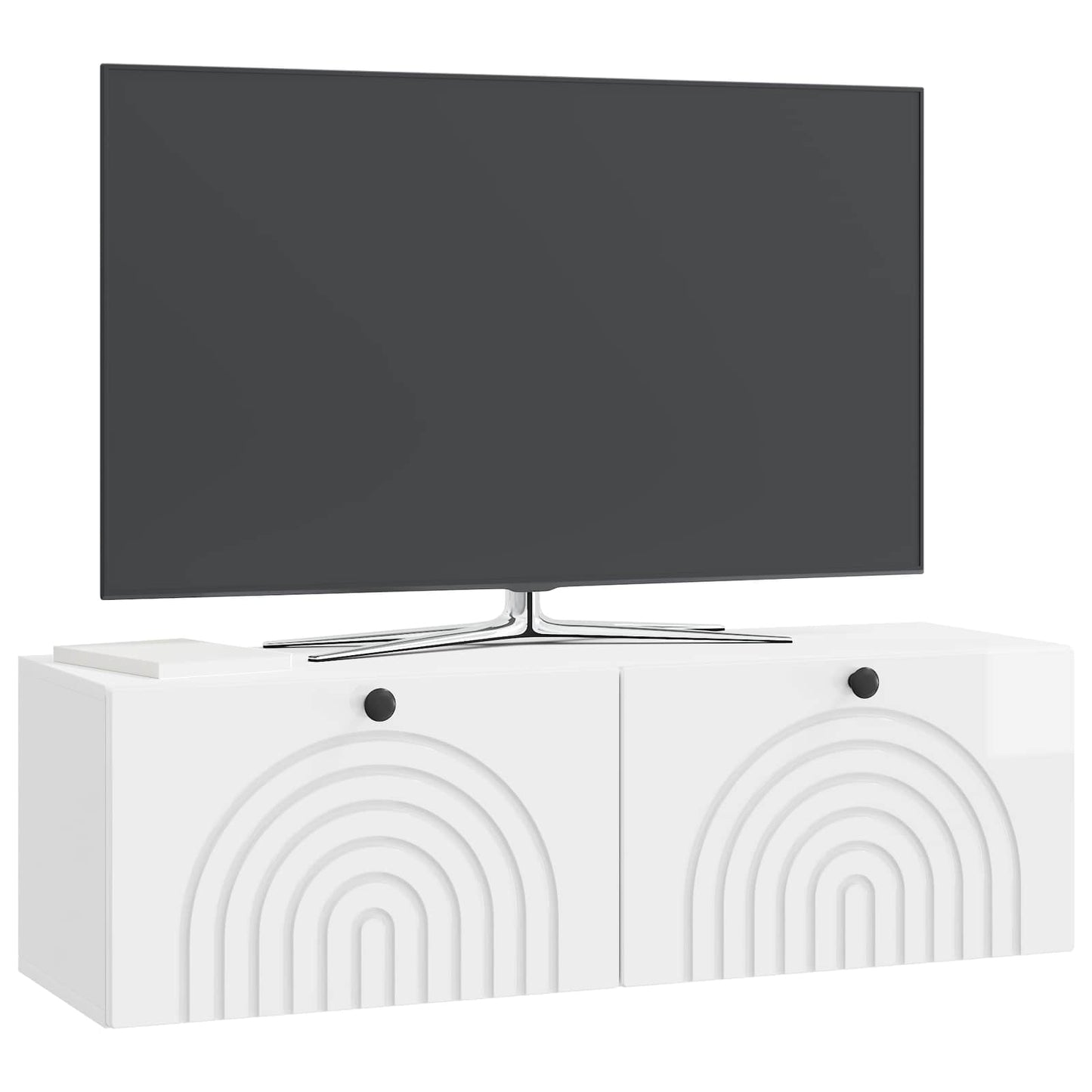 Væghængt TV-skab Hvid højglans 98 x 31 x 30 cm Konstrueret træ
