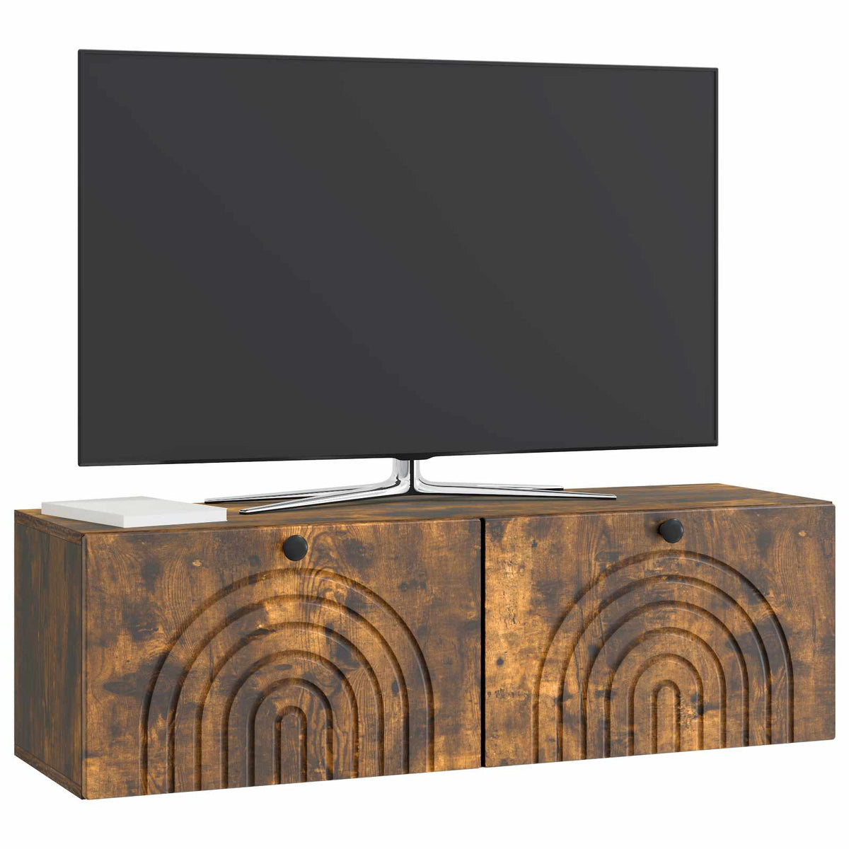 Væghængt TV-skab Røget eg 98 x 31 x 30 cm Konstrueret træ