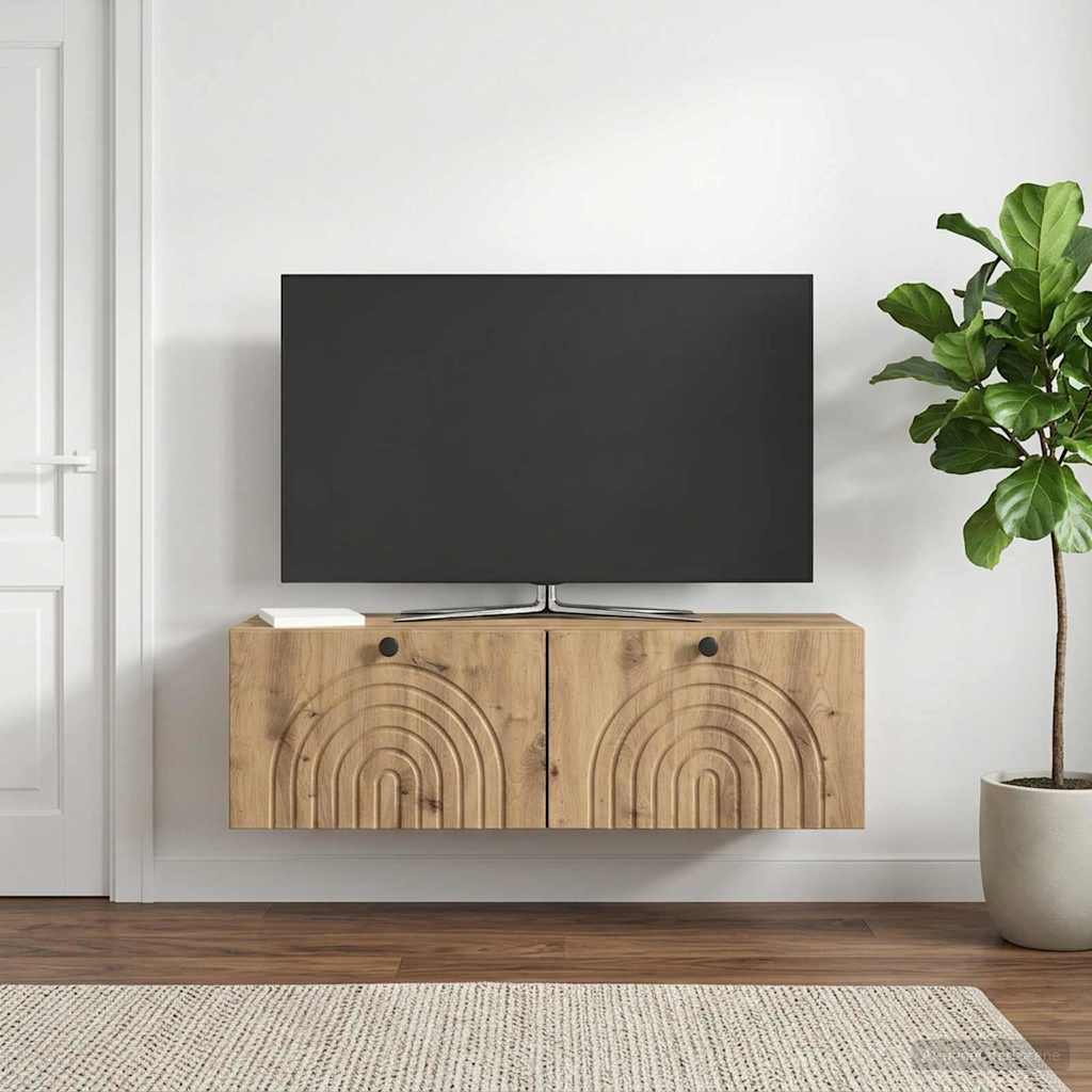 Væghængt TV-skab 98 x 31 x 30 cm Artisan-eg Konstrueret træ