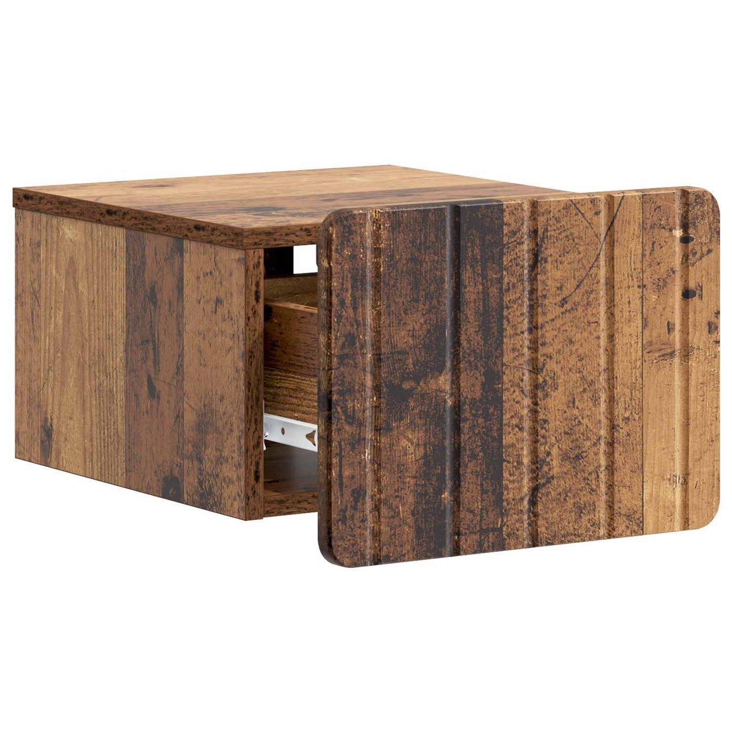 Væghængt Natbord 2 stk. Gammelt træ 33 x 34,5 x 24 cm