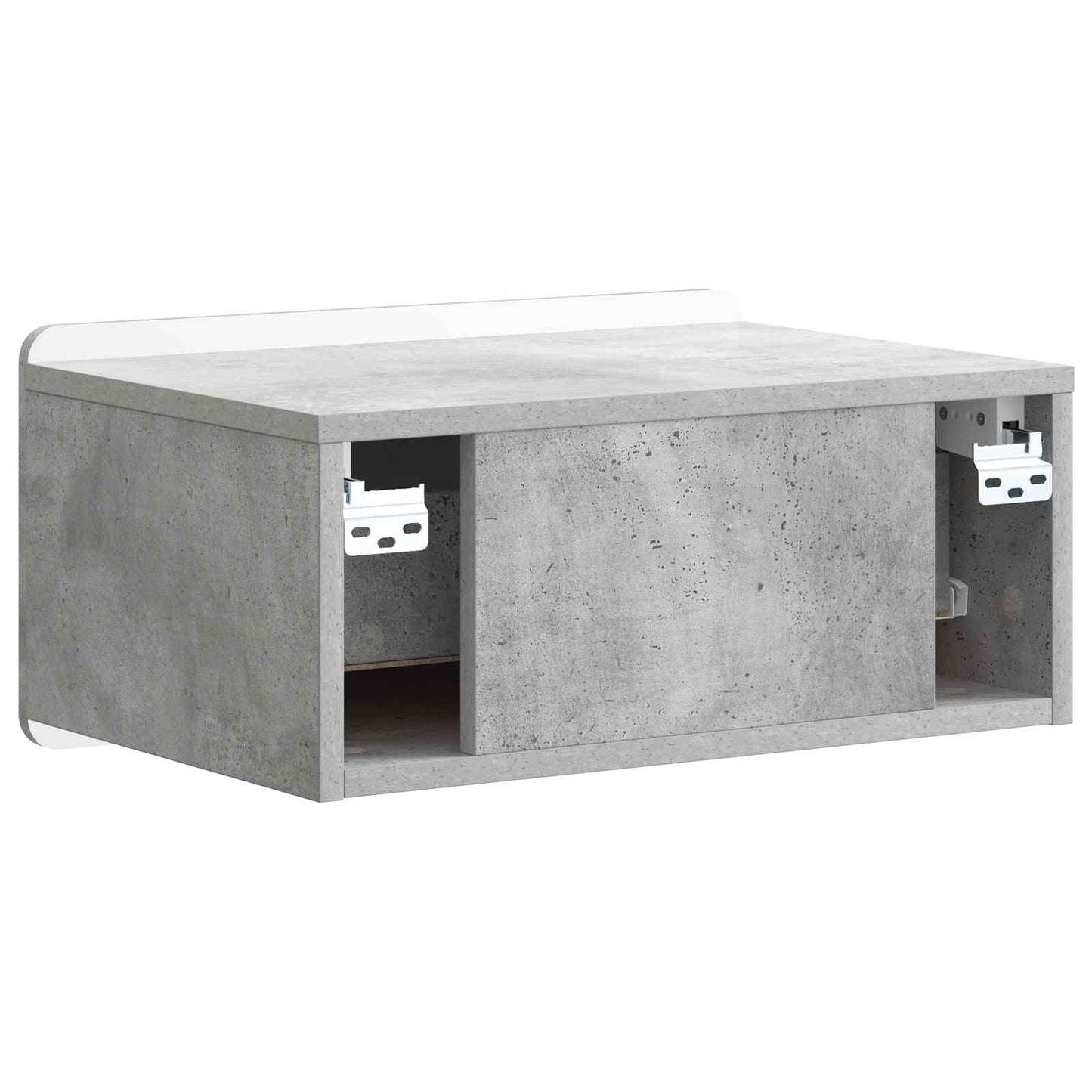 Væghængt Natbord 2 stk. Betongrå 49 x 34,5 x 24 cm