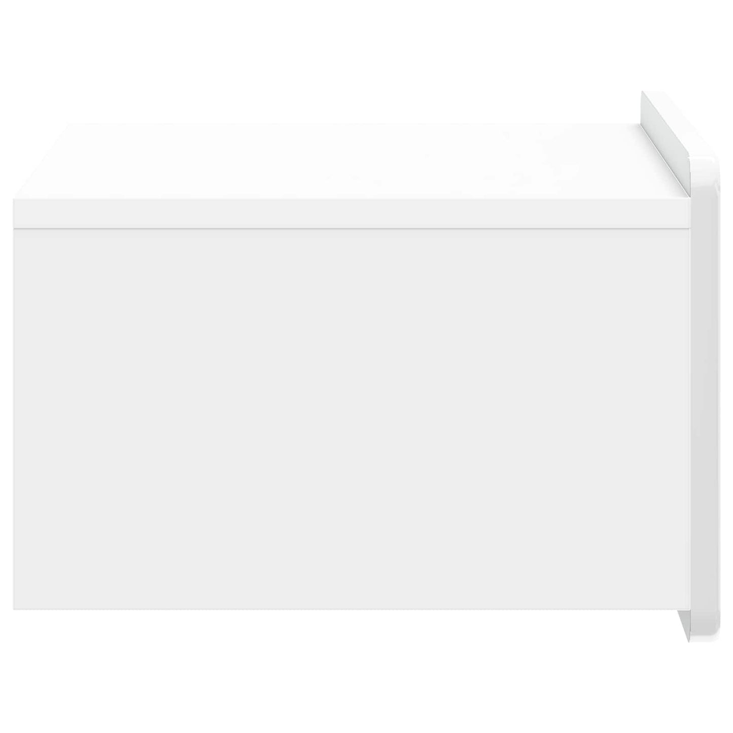 Væghængt Natbord med skuffe Hvid højglans 49 x 34,5 x 24 cm