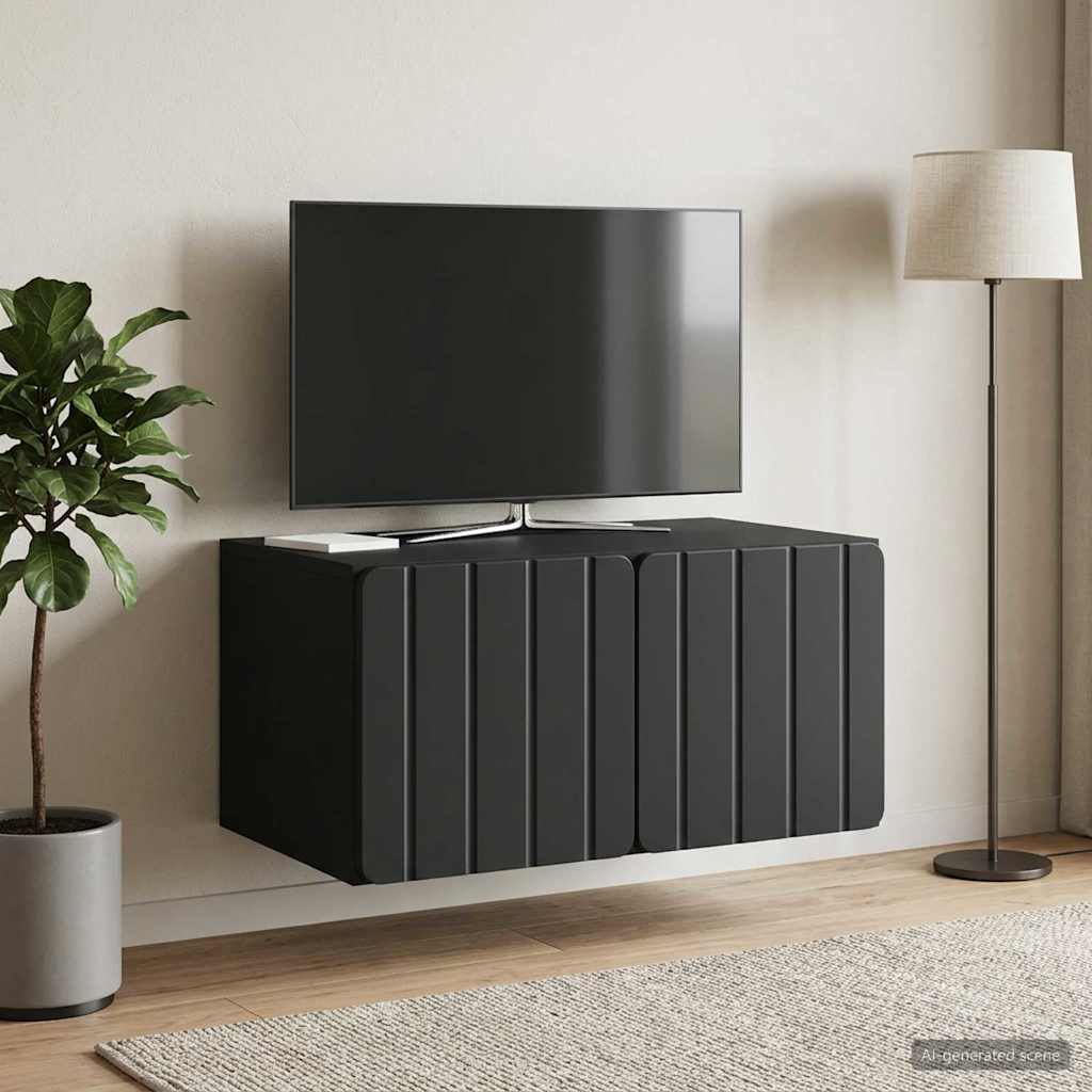 Væghængt TV-skab 59,5 x 41 x 30 cm Sort Konstrueret træ