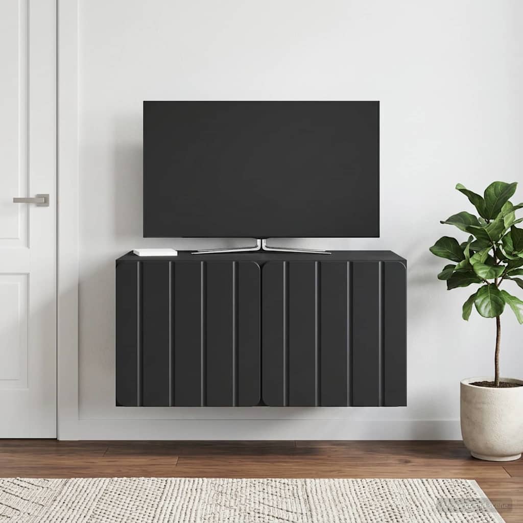 Væghængt TV-skab 59,5 x 41 x 30 cm Sort Konstrueret træ