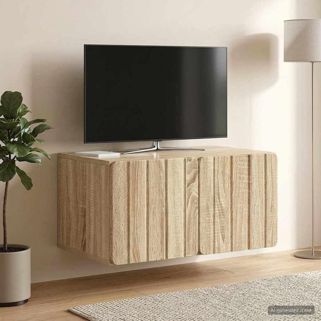Væghængt TV-skab 59,5 x 41 x 30 cm Sonoma-eg Konstrueret træ