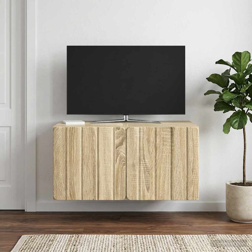 Væghængt TV-skab 59,5 x 41 x 30 cm Sonoma-eg Konstrueret træ
