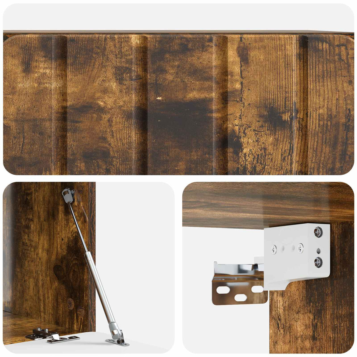 Væghængt TV-skab 59,5 x 41 x 30 cm Røget eg Konstrueret træ
