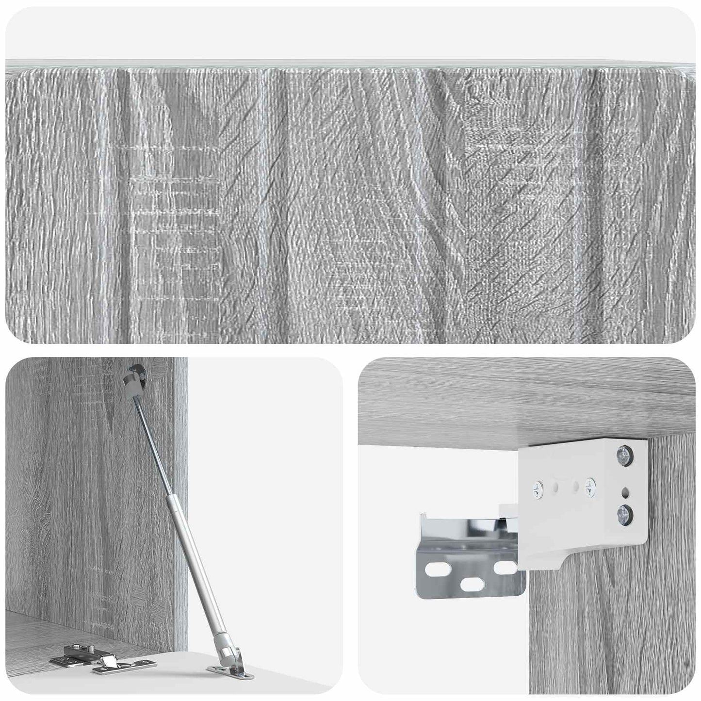 Væghængt TV-skab 59,5 x 41 x 30 cm Grå Sonoma Konstrueret træ