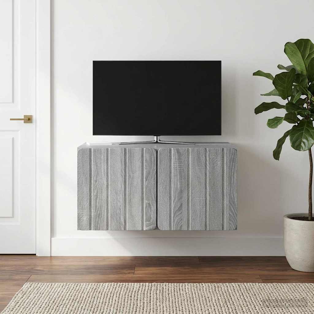 Væghængt TV-skab 59,5 x 41 x 30 cm Grå Sonoma Konstrueret træ