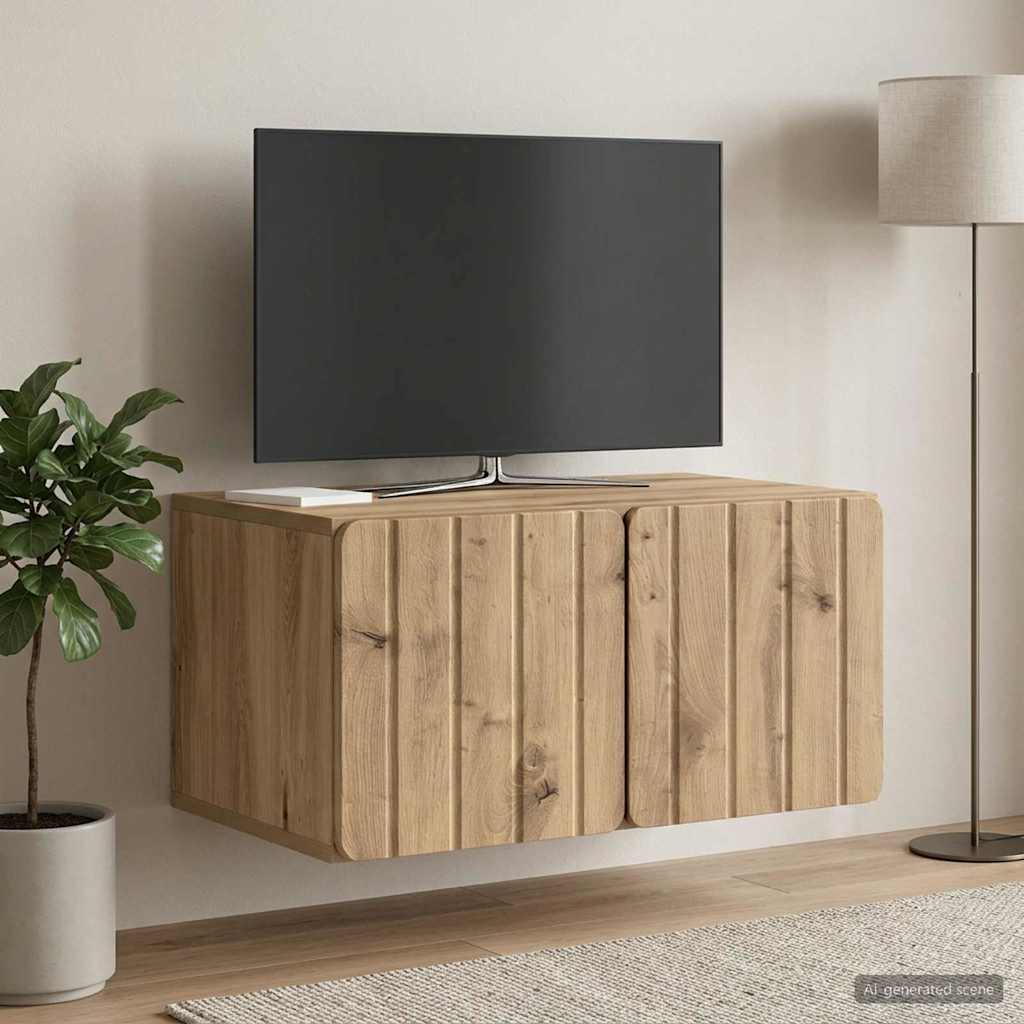 Væghængt TV-skab 59,5 x 41 x 30 cm Artisan-eg Konstrueret træ