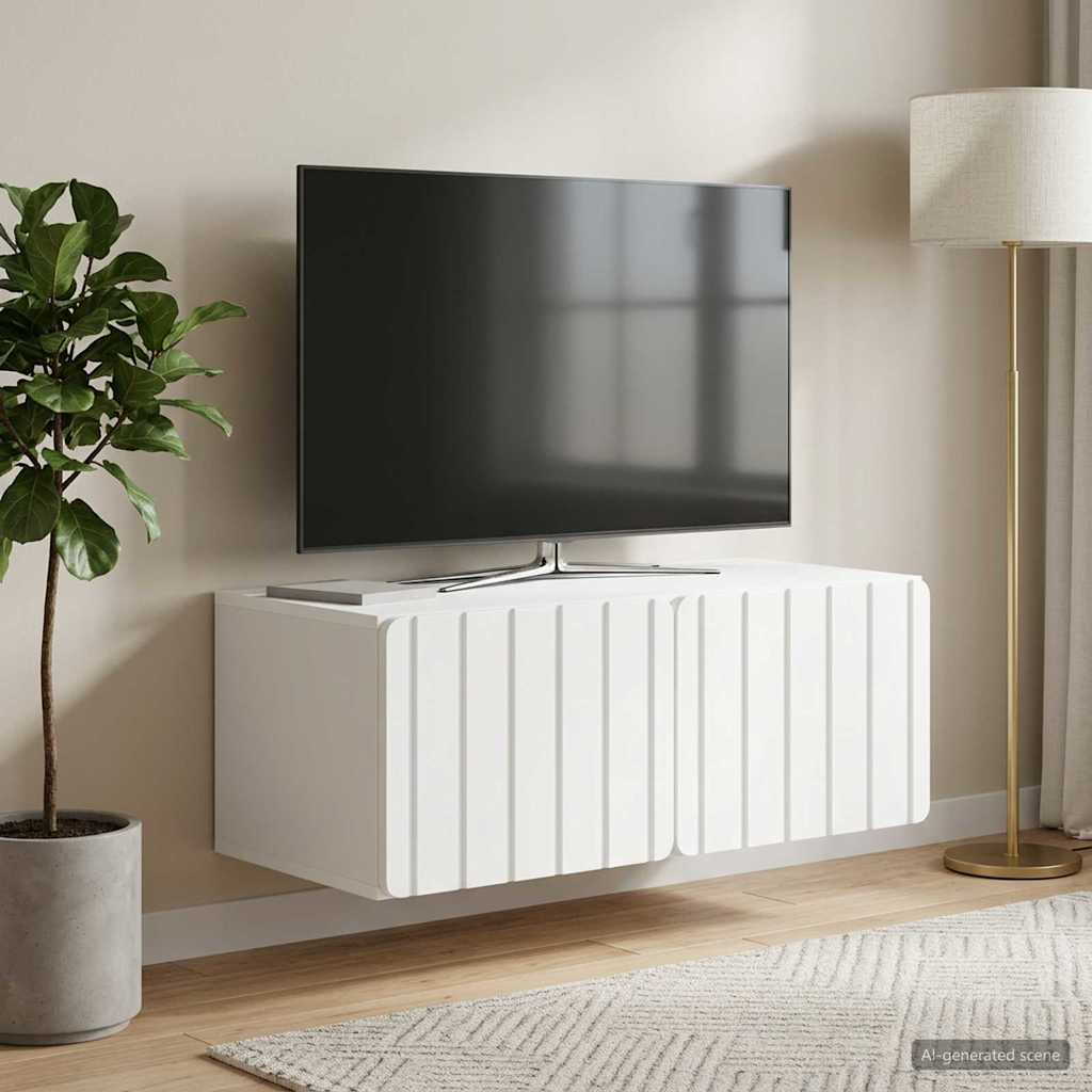Væghængt TV-skab 78,5 x 41 x 30 cm Hvid Konstrueret træ