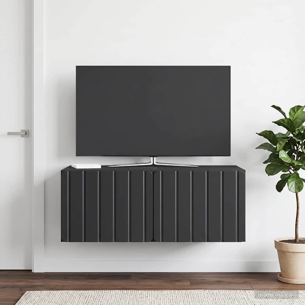 Væghængt TV-skab 78,5 x 41 x 30 cm Sort Konstrueret træ
