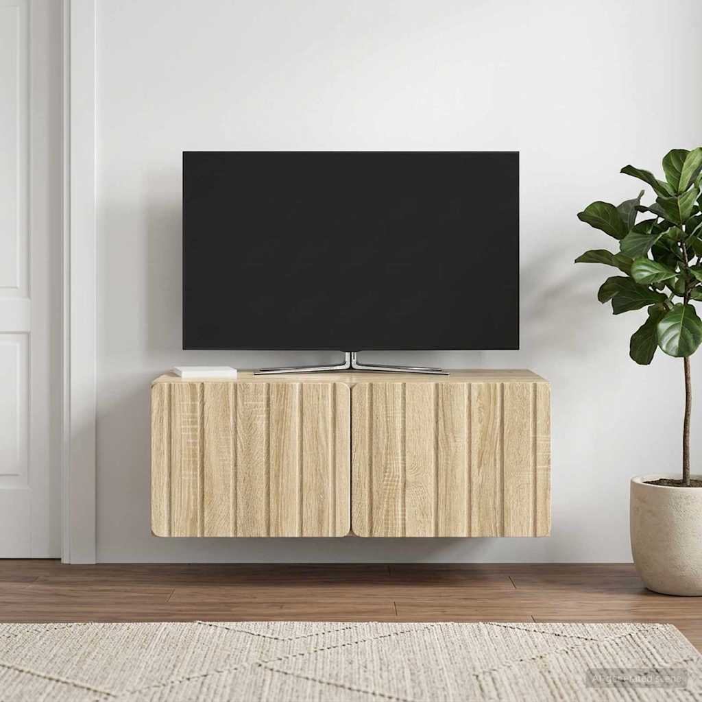 Væghængt TV-skab 78,5 x 41 x 30 cm Sonoma-eg Konstrueret træ