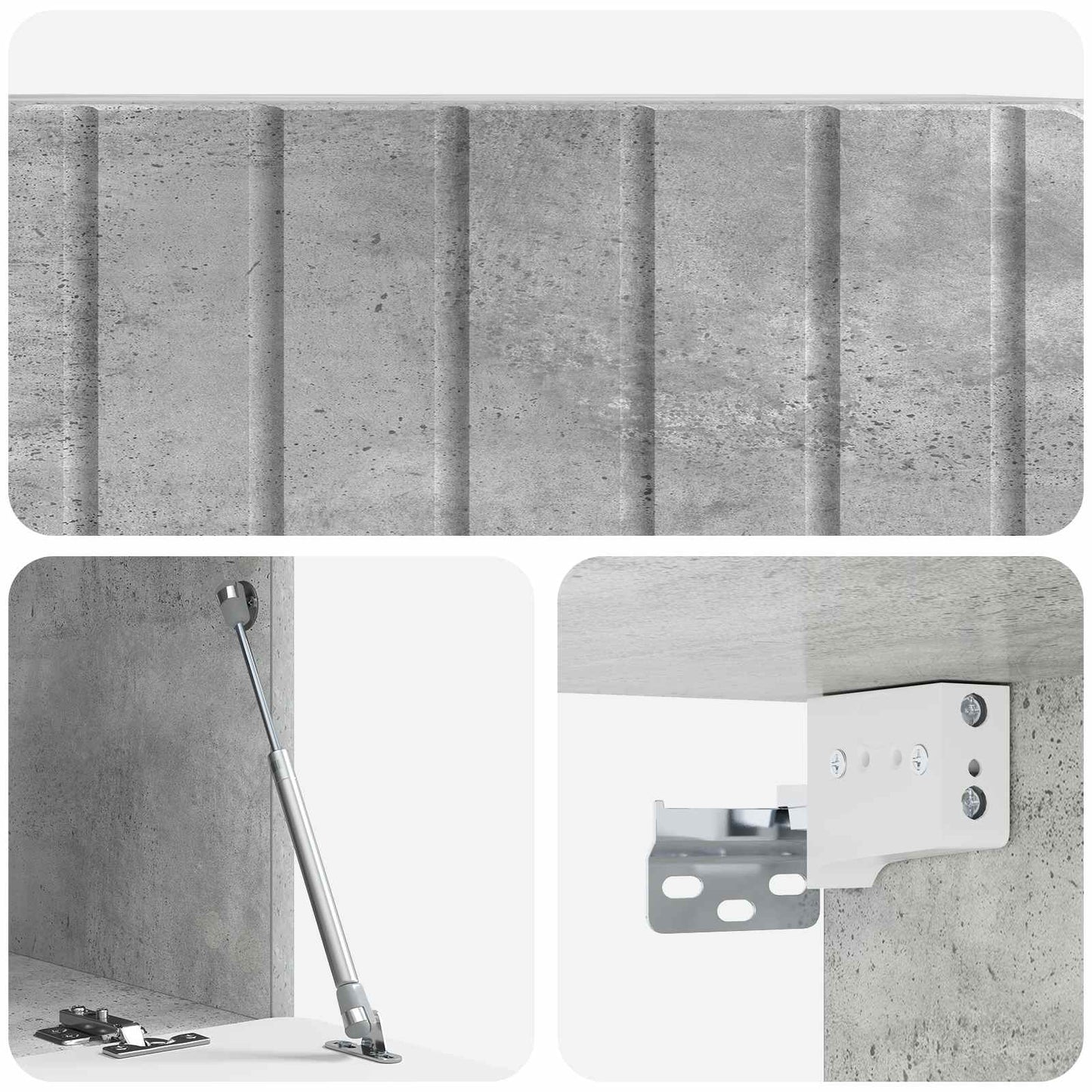 Væghængt TV-skab 78,5 x 41 x 30 cm Betongrå Konstrueret træ