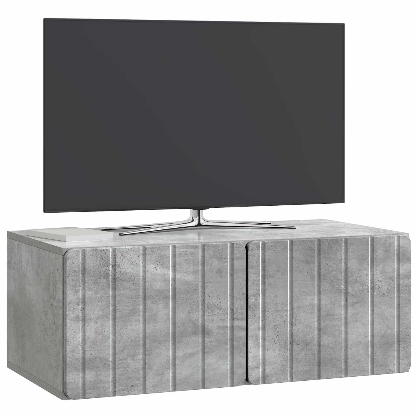 Væghængt TV-skab 78,5 x 41 x 30 cm Betongrå Konstrueret træ