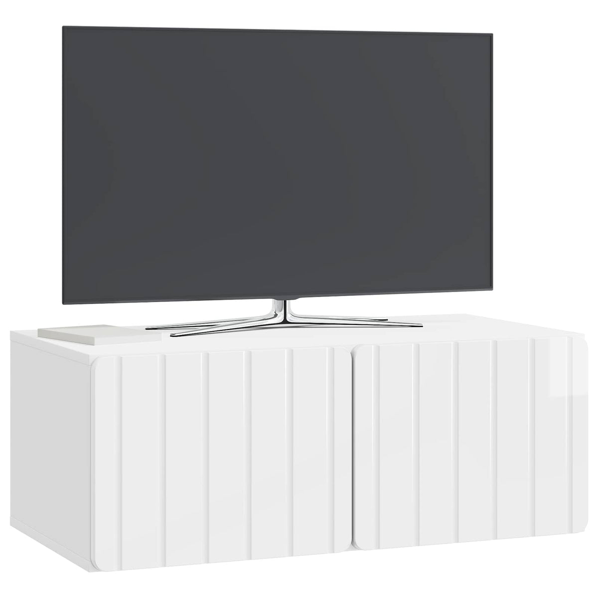 Væghængt TV-skab 78,5 x 41 x 30 cm Hvid højglans