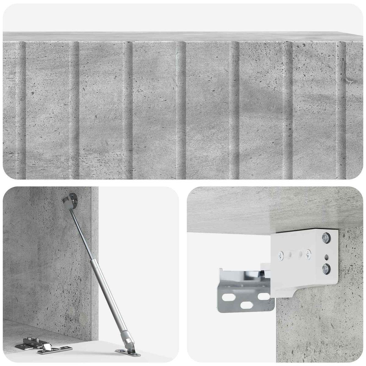 Væghængt TV-skab 98 x 41 x 30 cm Betongrå Konstrueret træ