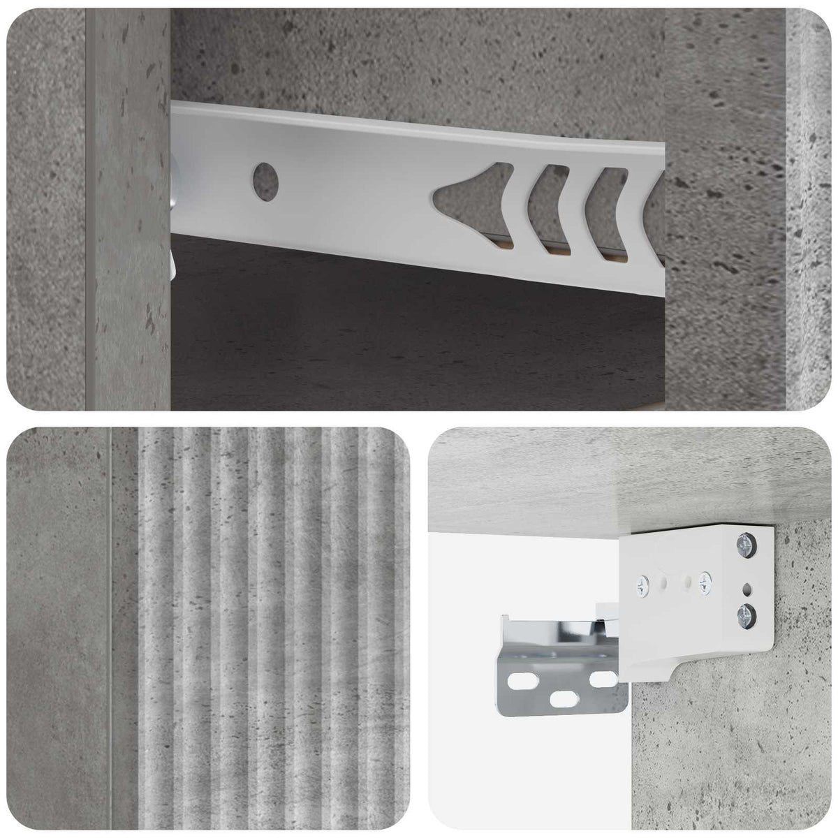 Væghængt Natbord Betongrå 33 x 34,5 x 20 cm Konstrueret træ