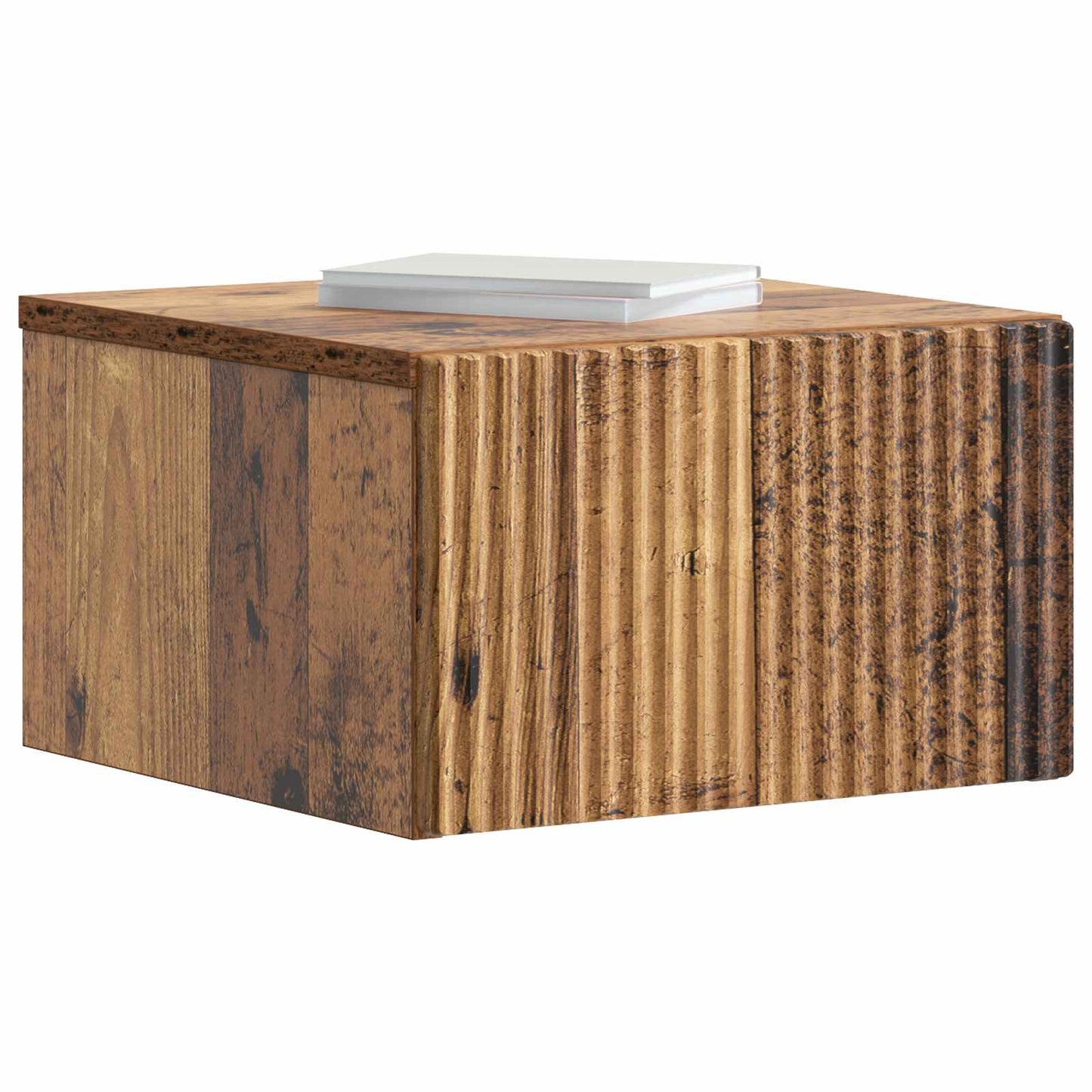 Væghængt Natbord 2 stk. Gammelt træ 33 x 34,5 x 20 cm