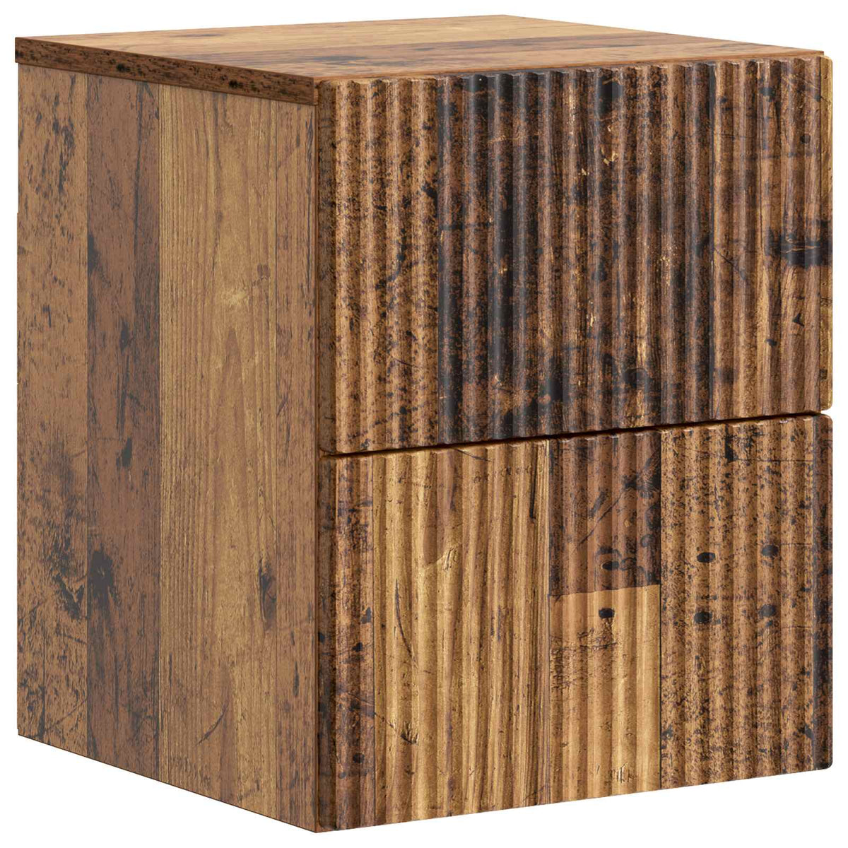 Væghængt Natbord 2 stk. Gammelt træ 33 x 34,5 x 40 cm