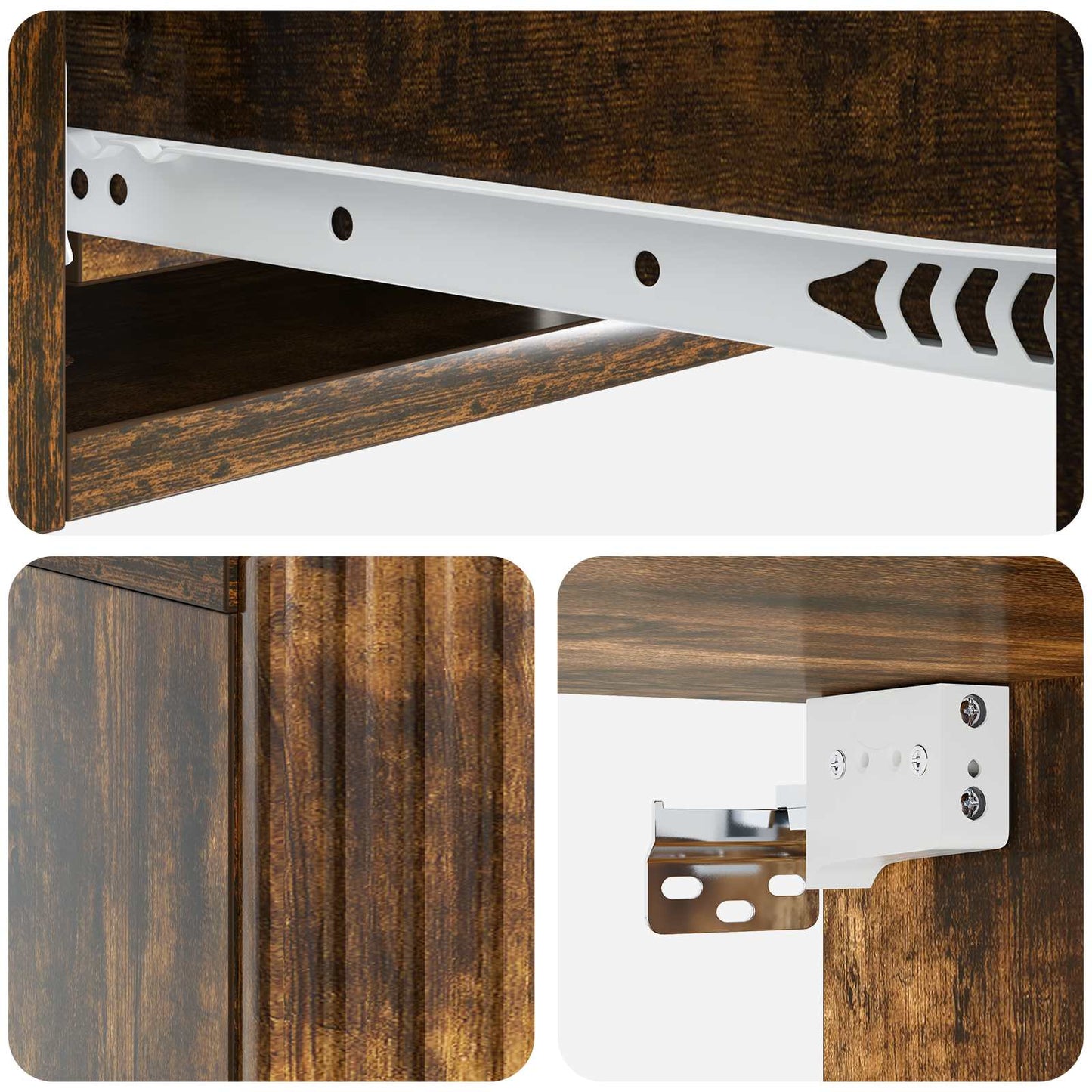 Væghængt Sideskab 59 x 34,5 x 17 cm Konstrueret træ Røget eg
