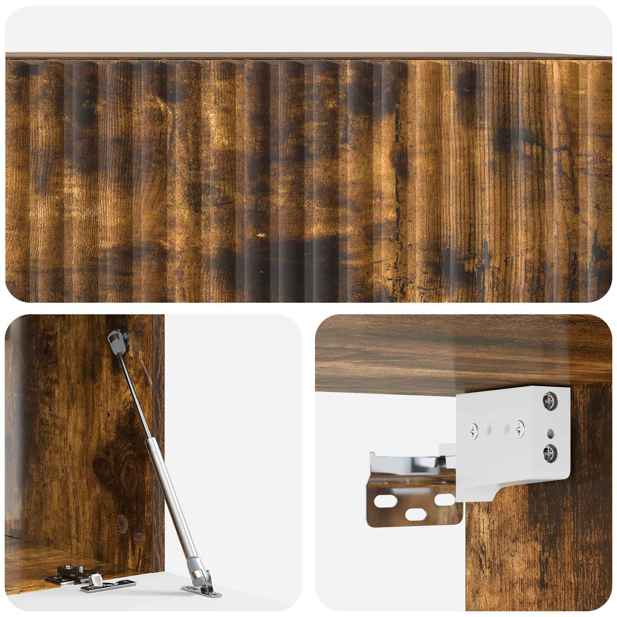 Væghængt TV-skab 59,5 x 41 x 30 cm Røget eg Konstrueret træ