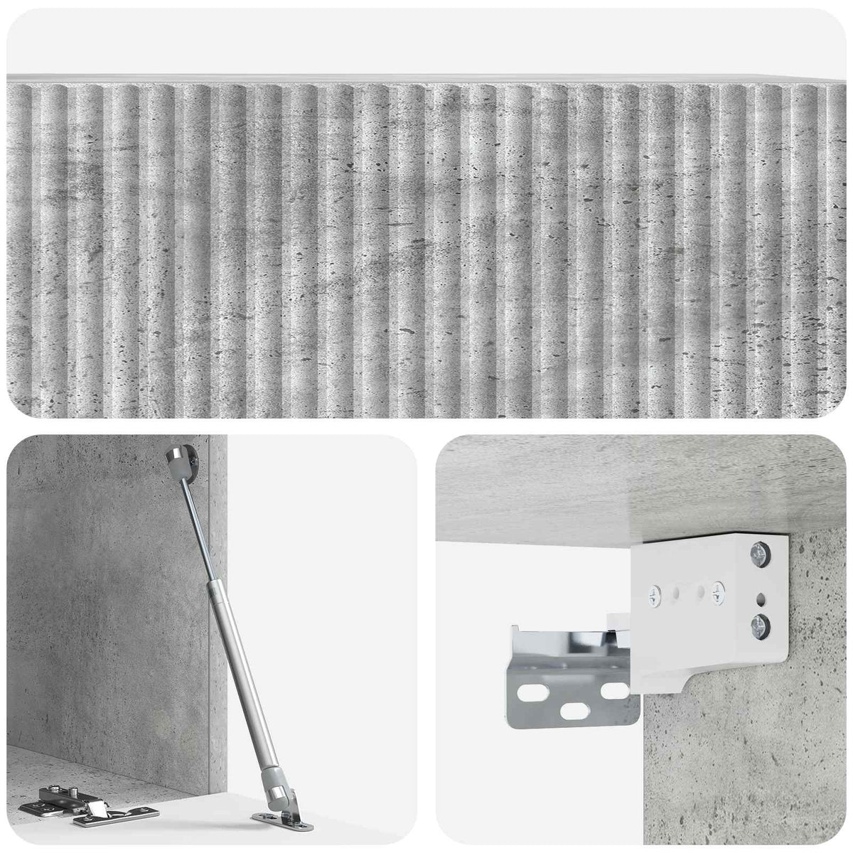 Væghængt TV-skab 78,5 x 41 x 30 cm Betongrå Konstrueret træ