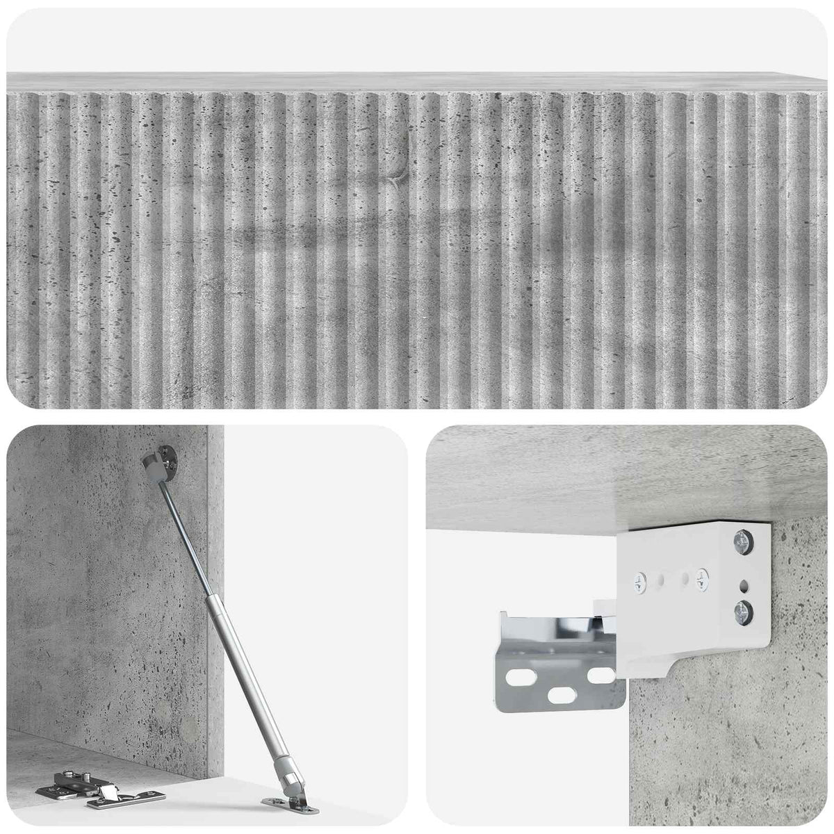 Væghængt TV-skab 98 x 41 x 30 cm Betongrå Konstrueret træ