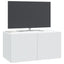 Væghængt TV-skab Hvid 59,5 x 31 x 30 cm Konstrueret træ