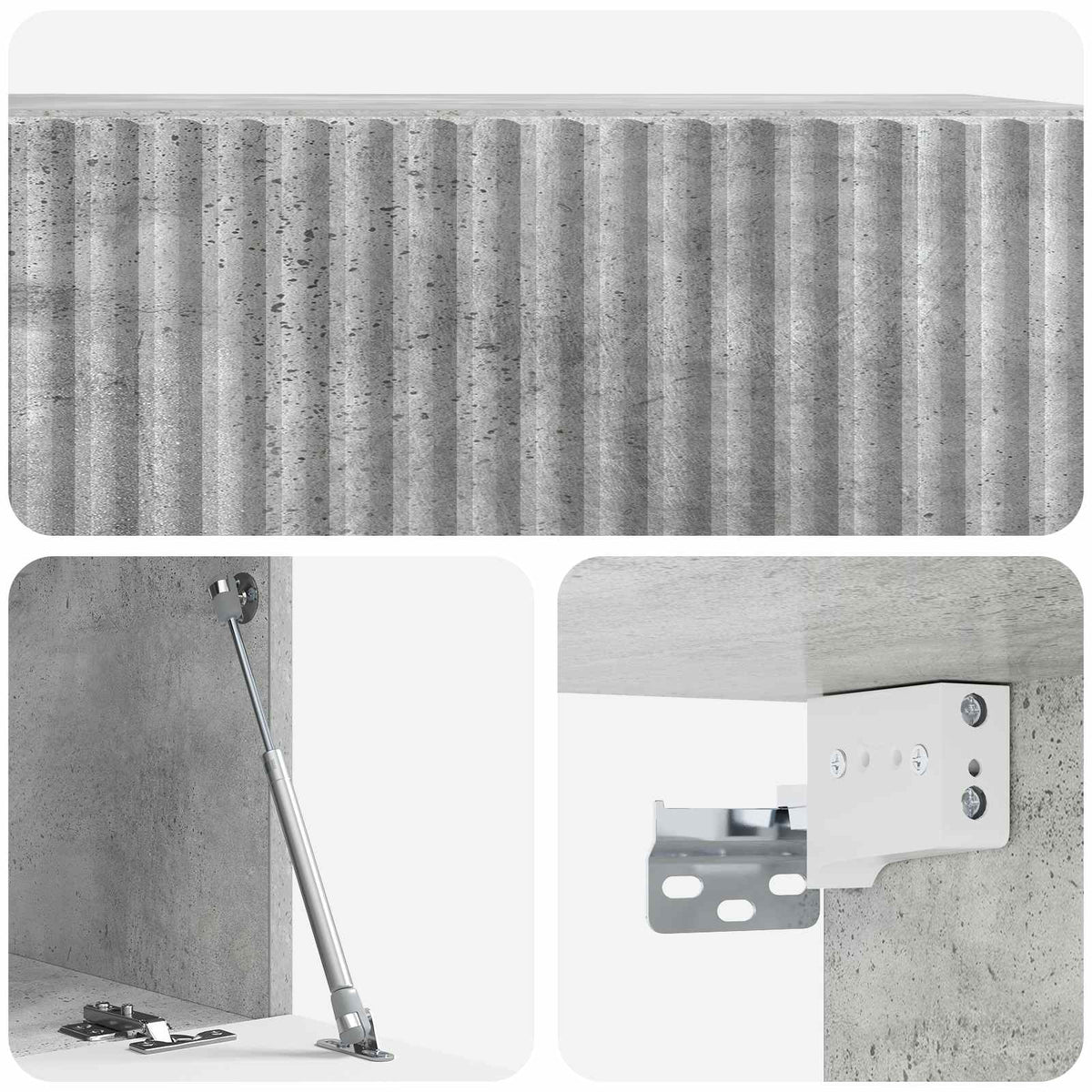 Væghængt TV-skab 59,5 x 31 x 30 cm Betongrå Konstrueret træ