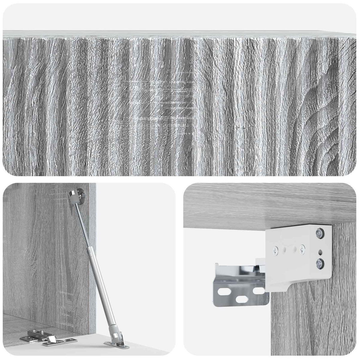 Væghængt TV-skab 59,5 x 31 x 30 cm Grå sonoma-eg