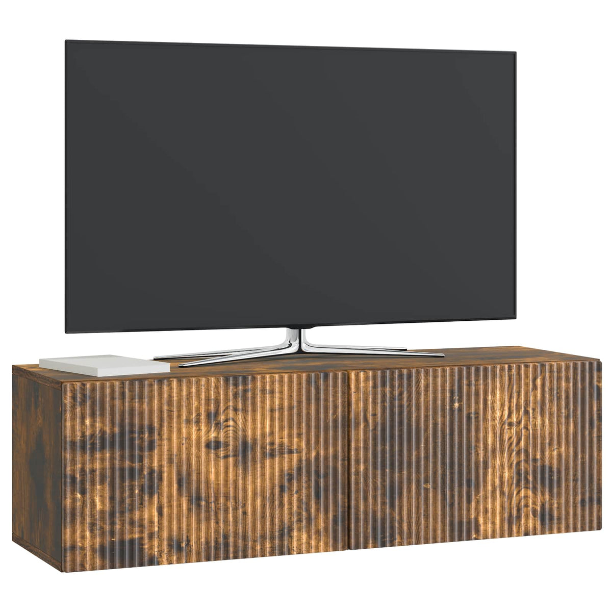 Væghængt TV-skab 98 x 31 x 30 cm Røget eg Konstrueret træ