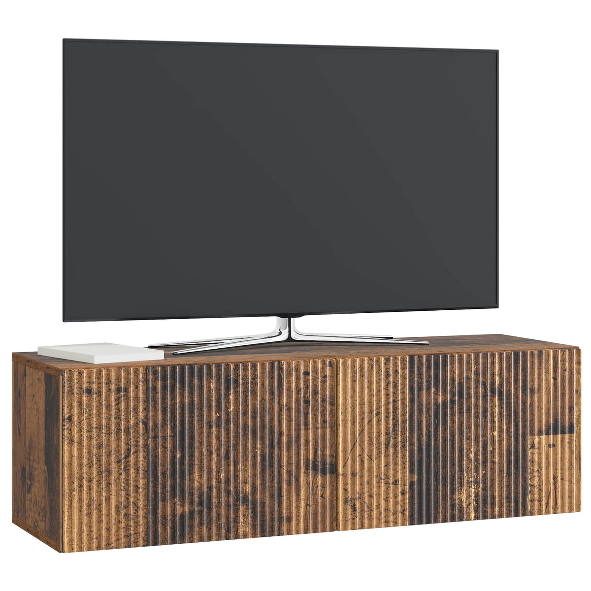 Væghængt TV-skab 98 x 31 x 30 cm Gammelt træ Konstrueret træ
