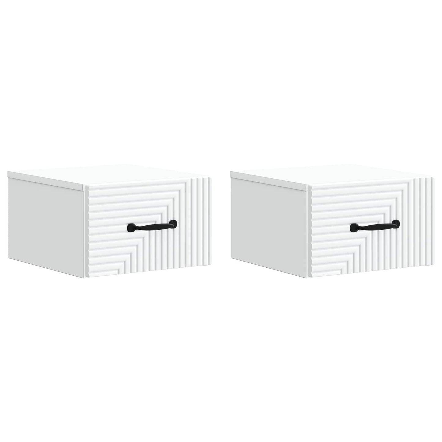 Væghængt Natbord 2 stk. Hvid 34,5 x 33 x 20 cm Konstrueret træ