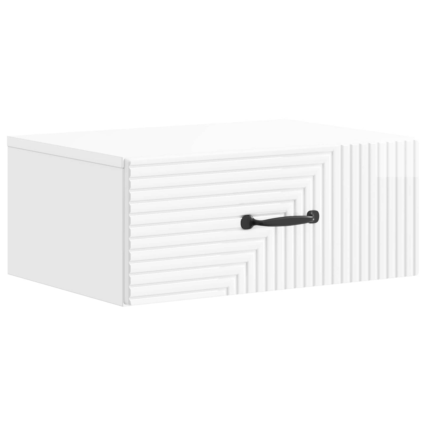Væghængt Natbord 2 stk. Hvid højglans 49 x 34,5 x 20 cm