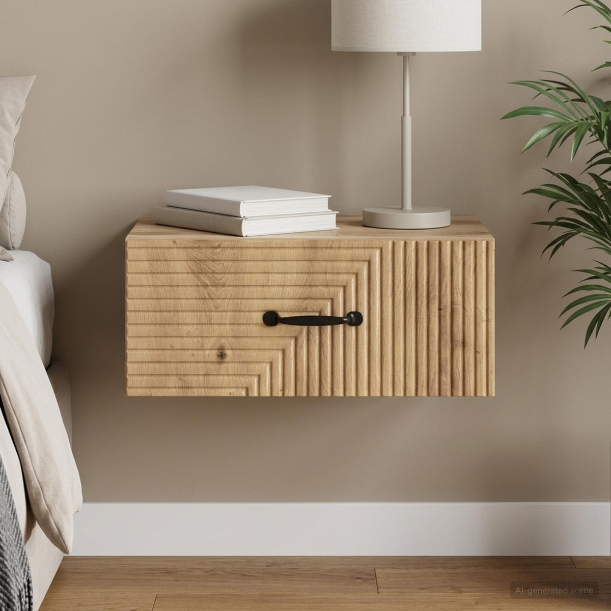 Væghængt Natbord Artisan-eg 49 x 34,5 x 20 cm Konstrueret træ