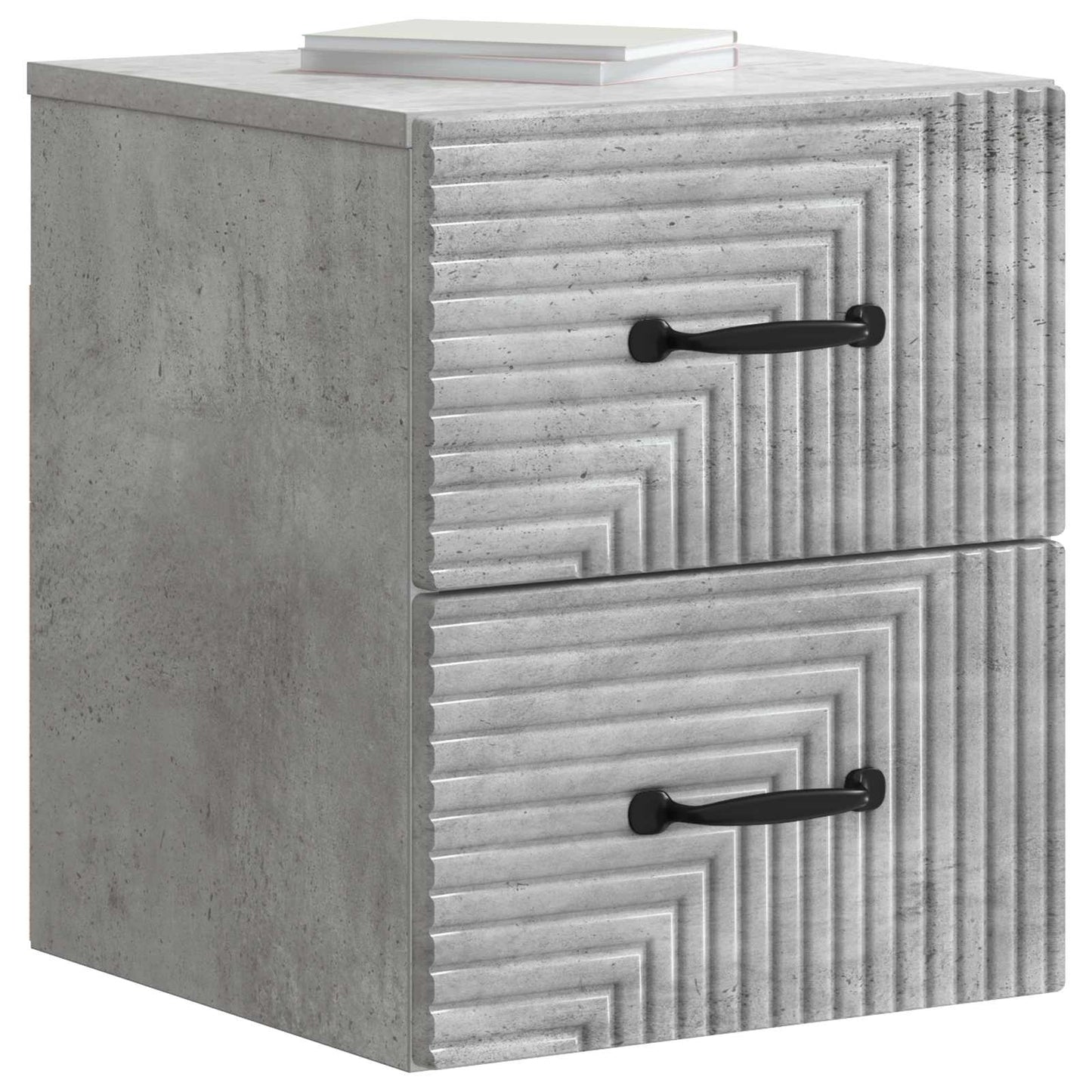 Væghængt Natbord Betongrå 34,5 x 33 x 40 cm Konstrueret træ