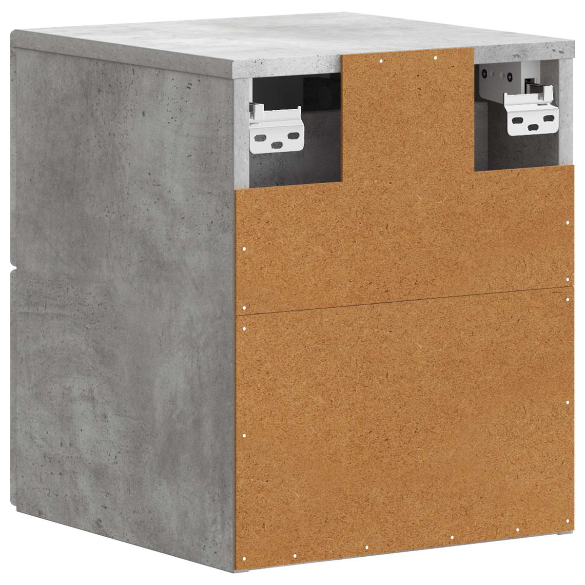 Væghængt Natbord 2 stk. Betongrå 34,5 x 33 x 40 cm