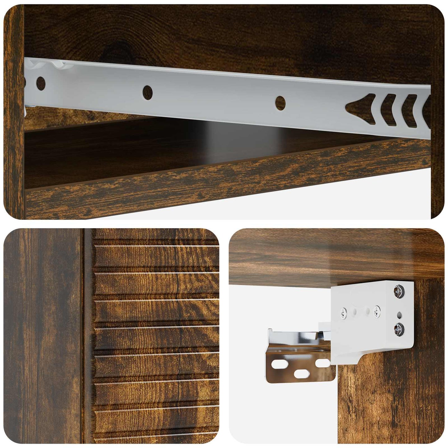 Væghængt Sideskab 59 x 34,5 x 17 cm Konstrueret træ Røget eg