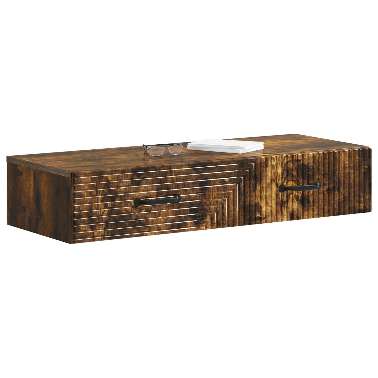 Væghængt Sideskab 87,5 x 34,5 x 17 cm Konstrueret træ Røget eg