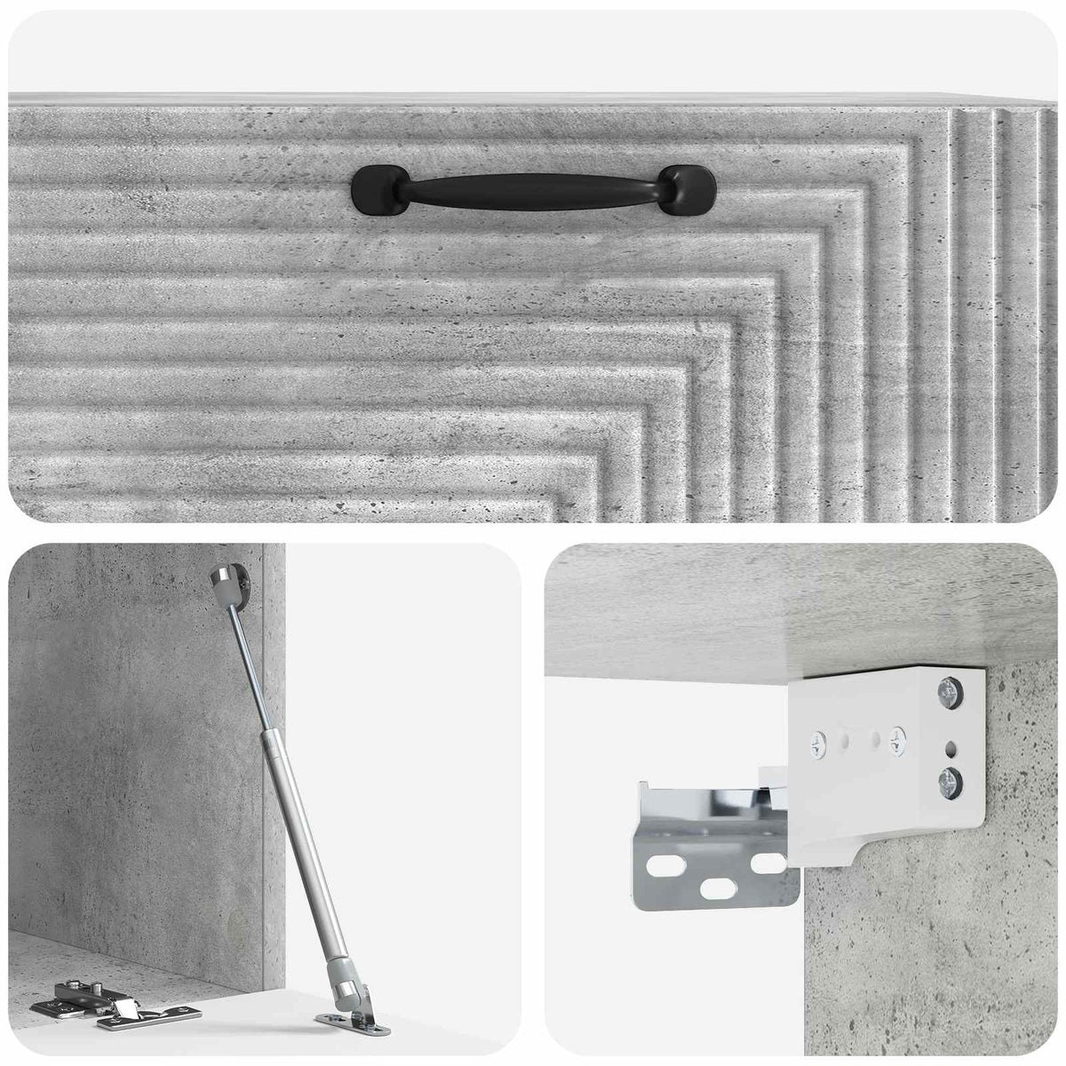 Væghængt TV-skab Betongrå 78,5 x 41 x 30 cm Konstrueret træ