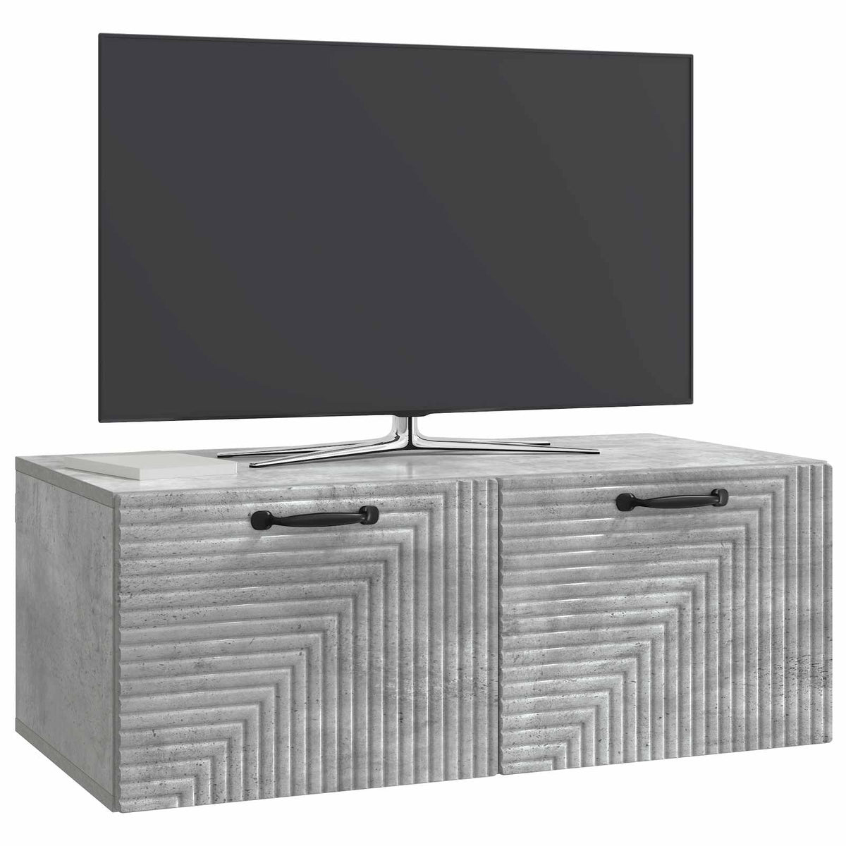 Væghængt TV-skab Betongrå 78,5 x 41 x 30 cm Konstrueret træ