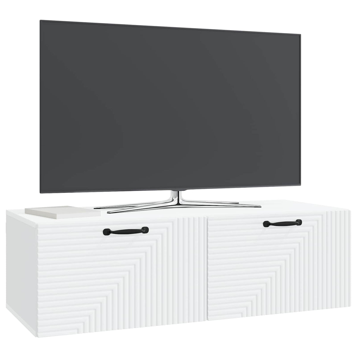 Væghængt TV-skab Hvid 98 x 41 x 30 cm Konstrueret træ