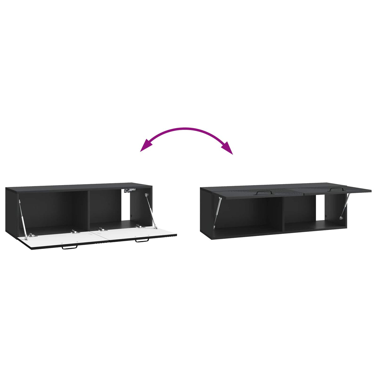 Væghængt TV-skab Sort 98 x 31 x 30 cm Konstrueret træ