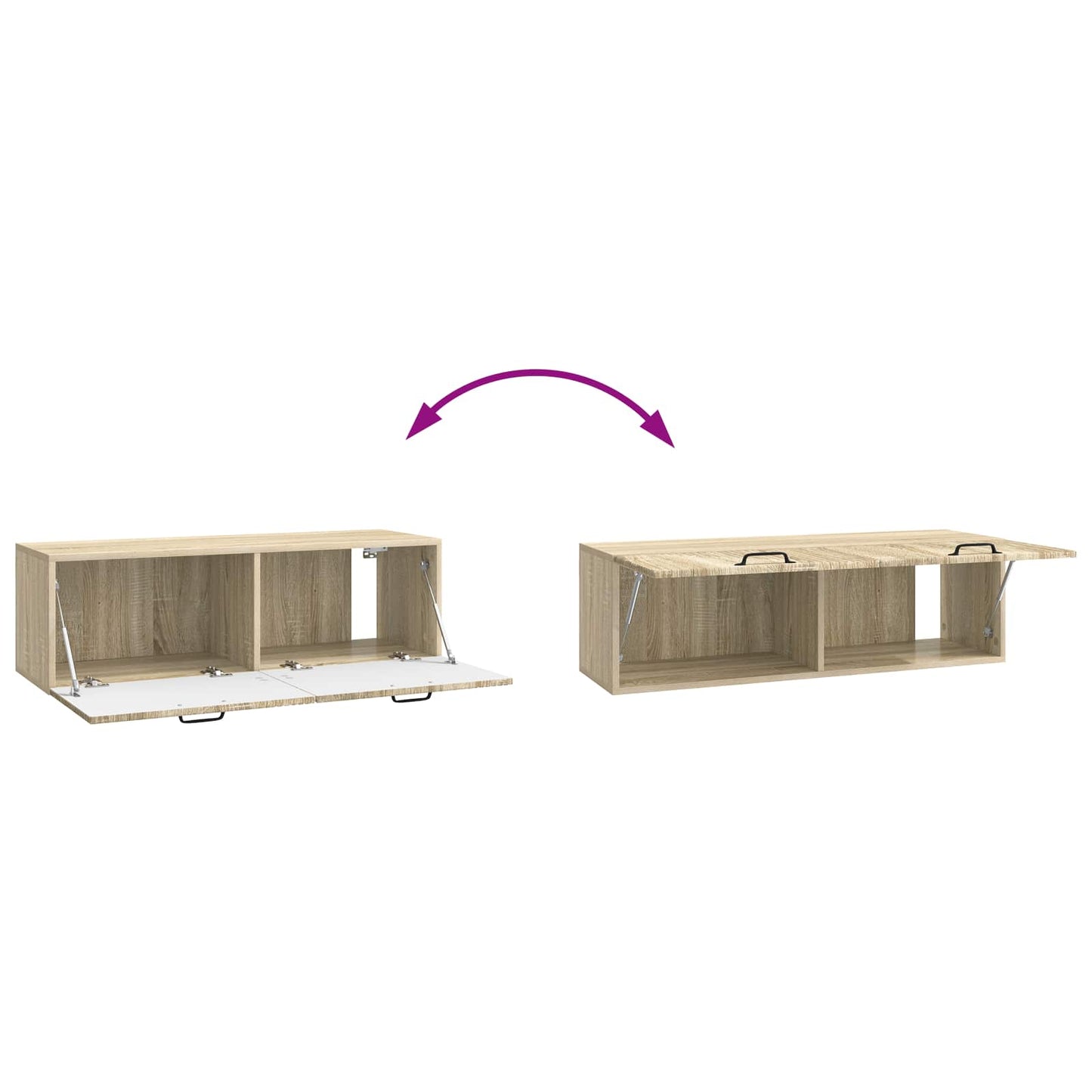 Væghængt TV-skab Sonoma-eg 98 x 31 x 30 cm Konstrueret træ