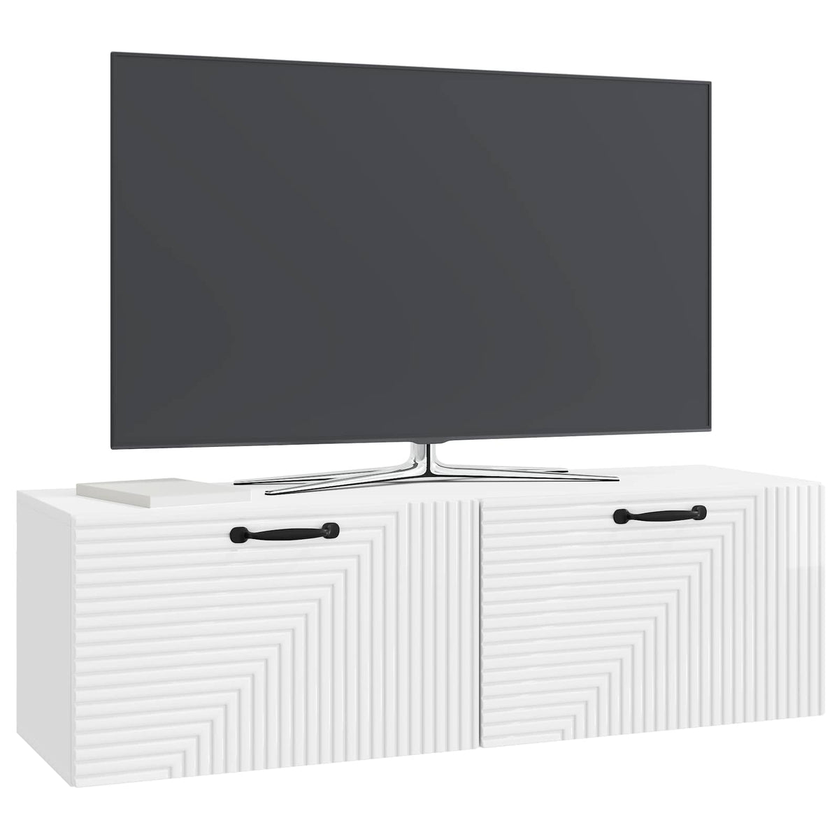 Væghængt TV-skab Hvid højglans 98 x 31 x 30 cm Konstrueret træ