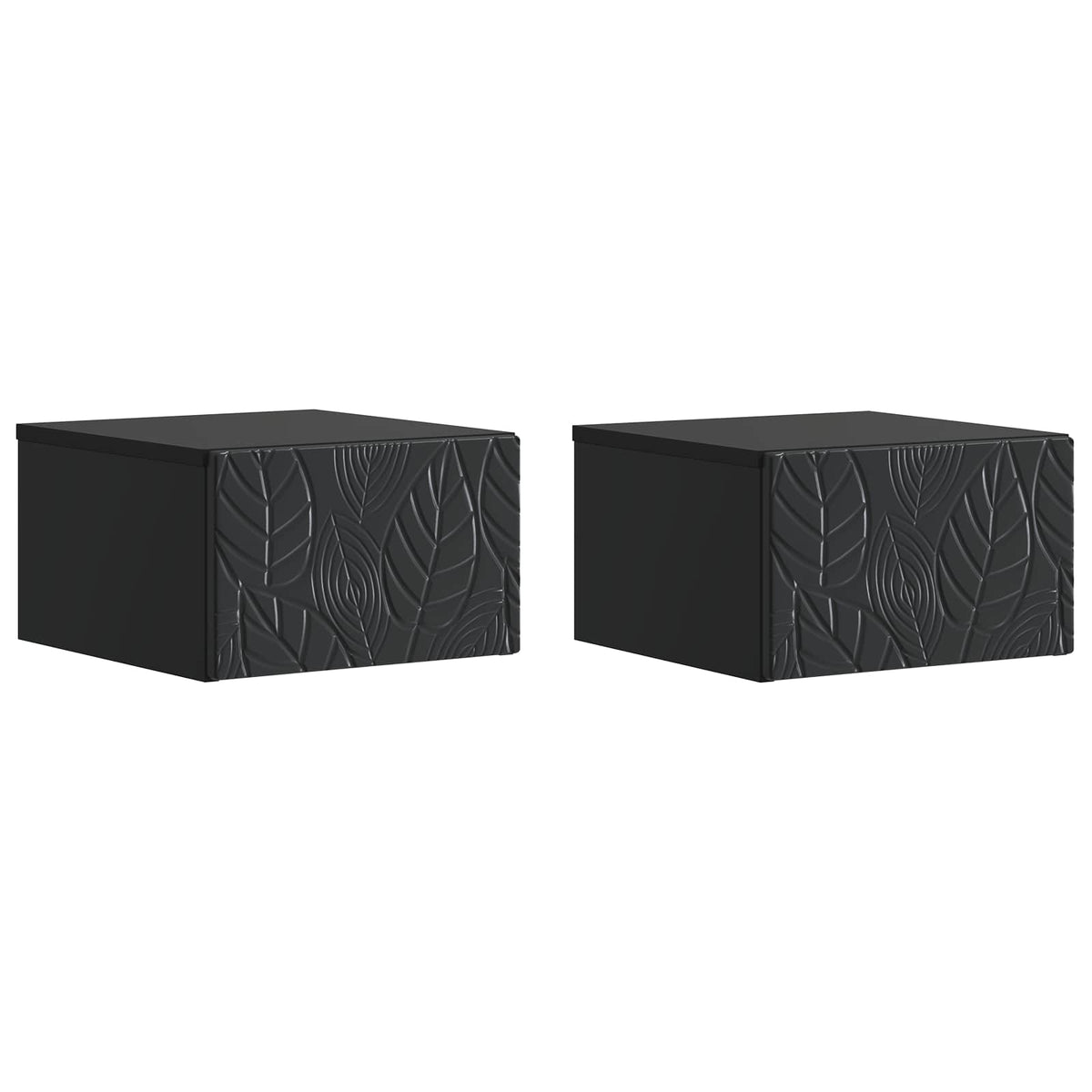 Væghængt Sideskab 2 stk. Sort 34,5 x 33 x 20 cm Konstrueret træ