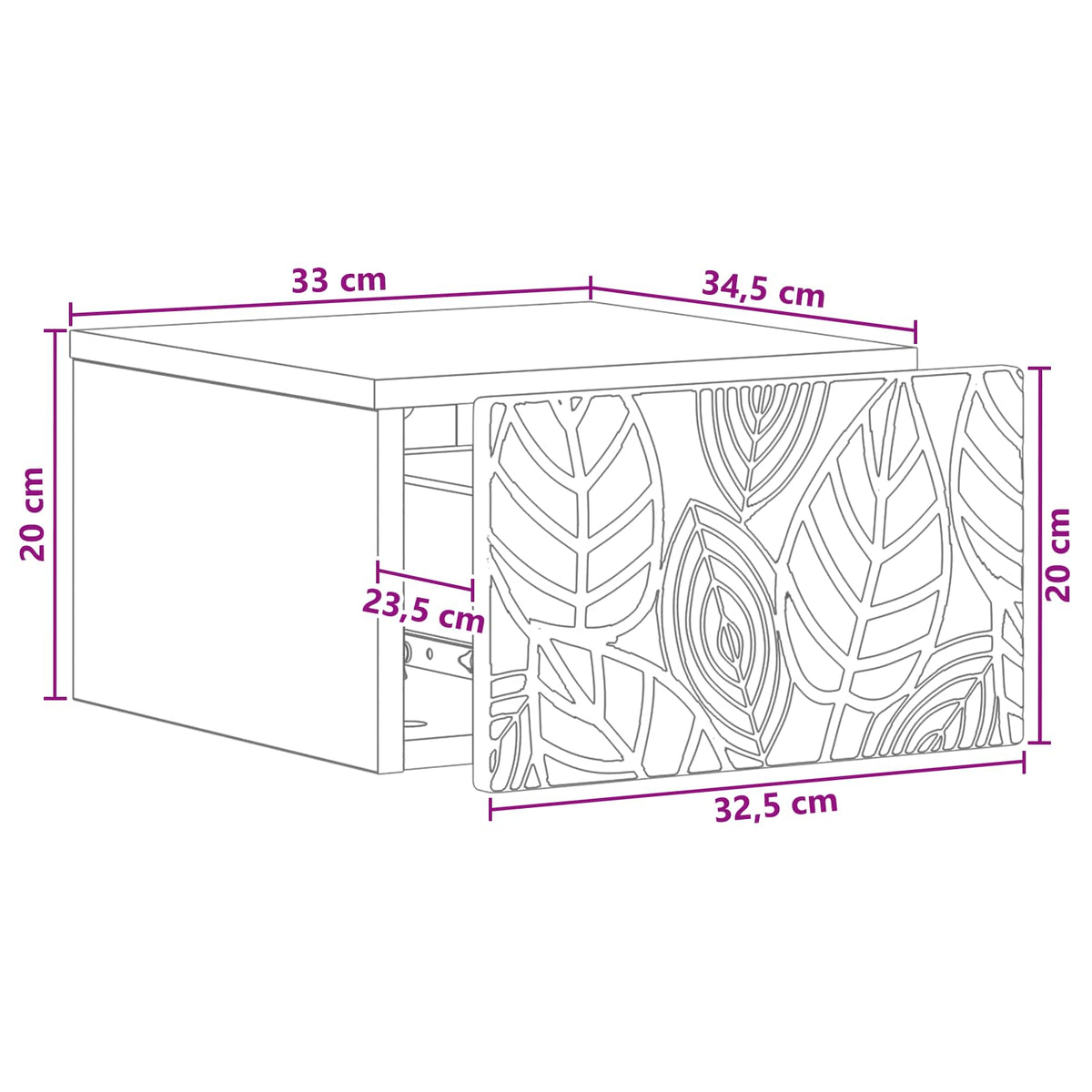 Væghængt Sideskab Gammelt træ 34,5 x 33 x 20 cm Konstrueret træ