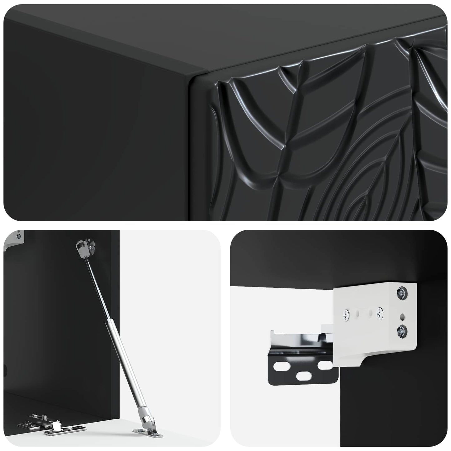 Væghængt TV-skab 59,5 x 41 x 30 cm Sort Konstrueret træ
