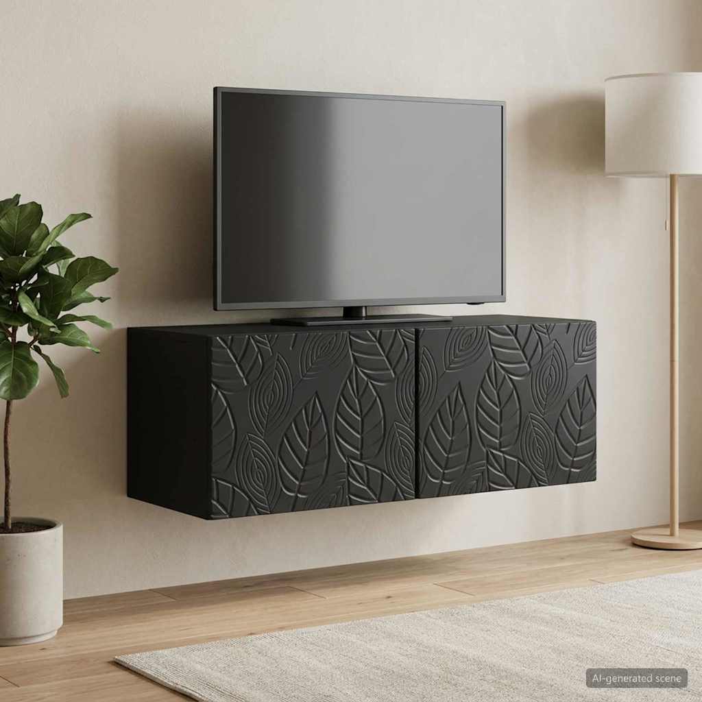 Væghængt TV-skab 59,5 x 41 x 30 cm Sort Konstrueret træ